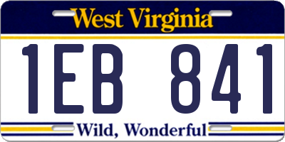 WV license plate 1EB841