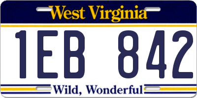 WV license plate 1EB842