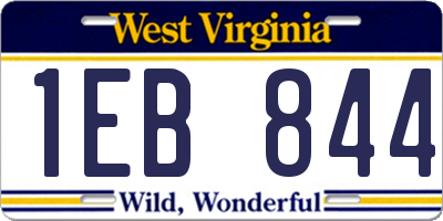 WV license plate 1EB844