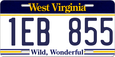 WV license plate 1EB855