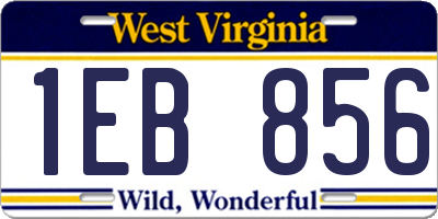 WV license plate 1EB856