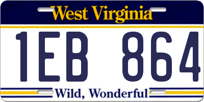 WV license plate 1EB864