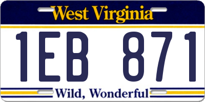 WV license plate 1EB871