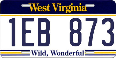 WV license plate 1EB873