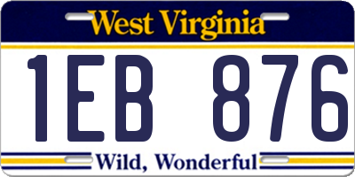 WV license plate 1EB876