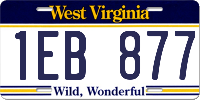 WV license plate 1EB877