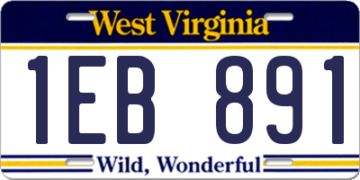 WV license plate 1EB891