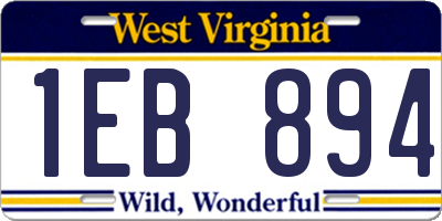 WV license plate 1EB894