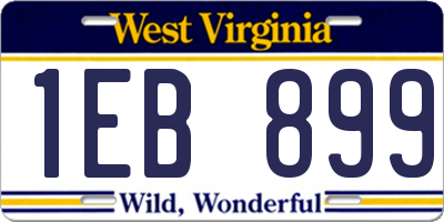 WV license plate 1EB899
