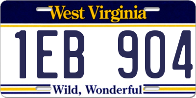 WV license plate 1EB904
