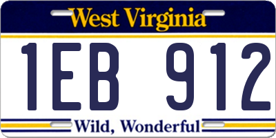 WV license plate 1EB912