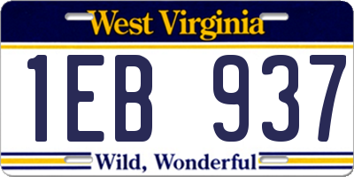 WV license plate 1EB937