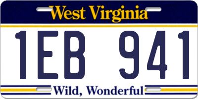 WV license plate 1EB941