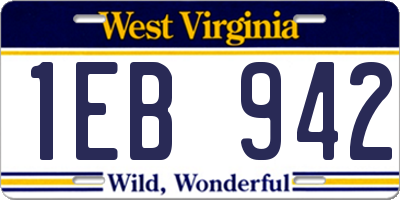 WV license plate 1EB942