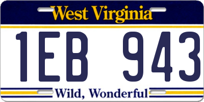 WV license plate 1EB943