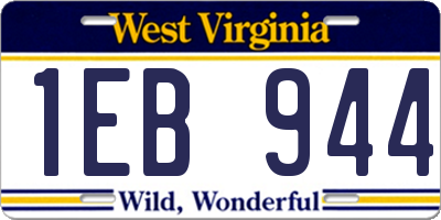 WV license plate 1EB944