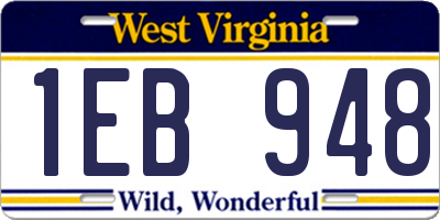 WV license plate 1EB948