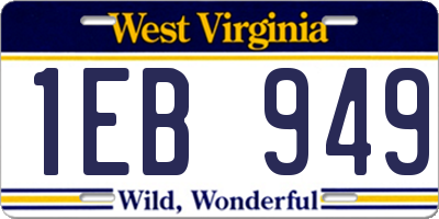 WV license plate 1EB949