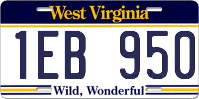 WV license plate 1EB950