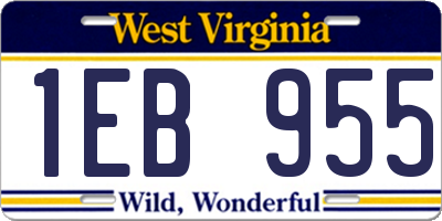 WV license plate 1EB955
