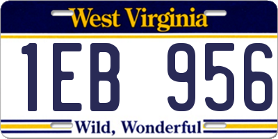 WV license plate 1EB956