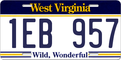 WV license plate 1EB957