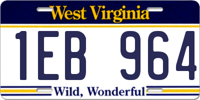 WV license plate 1EB964