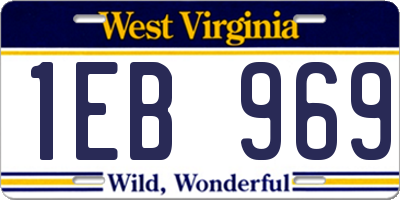 WV license plate 1EB969