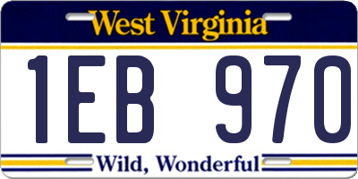 WV license plate 1EB970