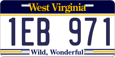 WV license plate 1EB971