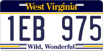 WV license plate 1EB975