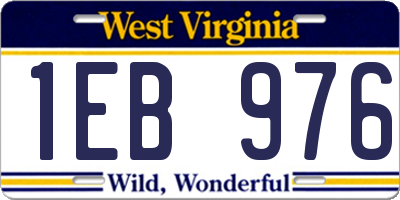 WV license plate 1EB976