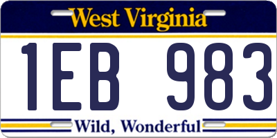 WV license plate 1EB983