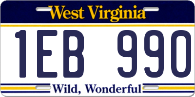 WV license plate 1EB990