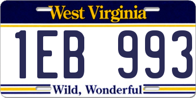 WV license plate 1EB993