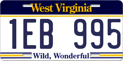 WV license plate 1EB995