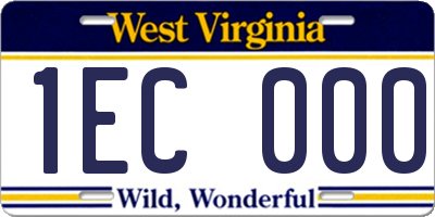 WV license plate 1EC000