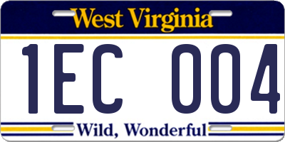WV license plate 1EC004