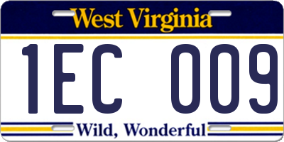 WV license plate 1EC009