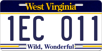 WV license plate 1EC011