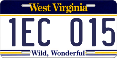 WV license plate 1EC015