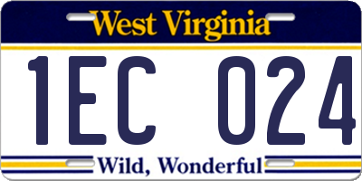 WV license plate 1EC024