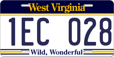 WV license plate 1EC028