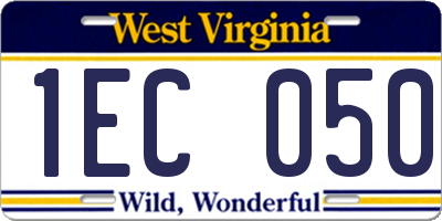 WV license plate 1EC050