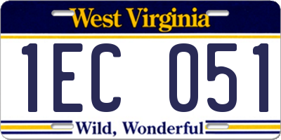 WV license plate 1EC051