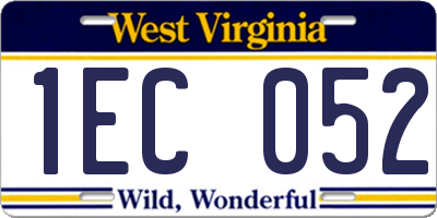 WV license plate 1EC052