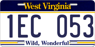 WV license plate 1EC053