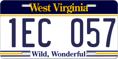 WV license plate 1EC057