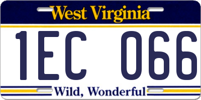 WV license plate 1EC066