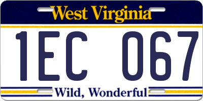 WV license plate 1EC067